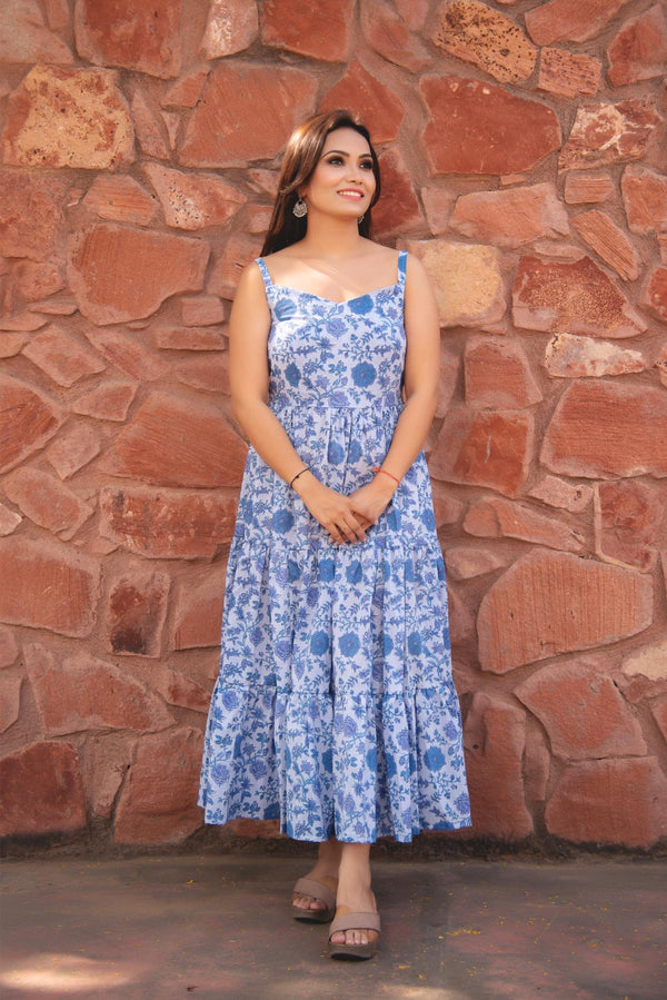 Blue Cotton Summer Dress